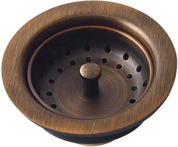 Antique Copper Sink Drain Basket to Match Pull-Down Kitchen Faucet