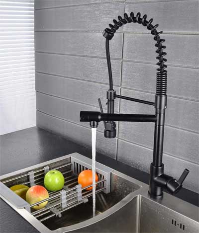 Black Pull-Down Kitchen Faucet