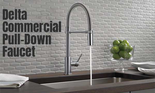 Delta Commercial  Kitchen Faucet with Pull-Down Coil Hose and Dual-Function Sprayer