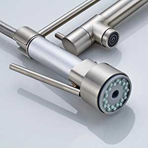 Close Up View of Fapully Kitchen Faucet Spray Nozzle