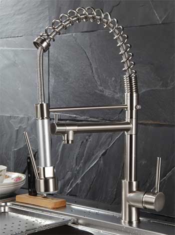 Fapully Kitchen Faucet in Brushed Nickel