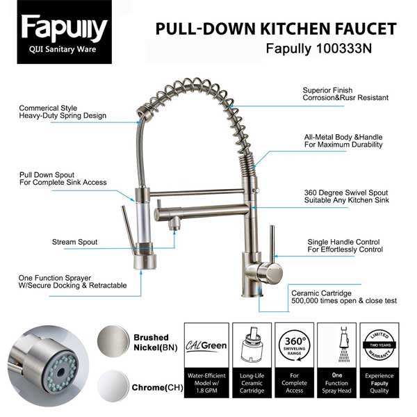 Fapully Pull-Down Faucet Features
