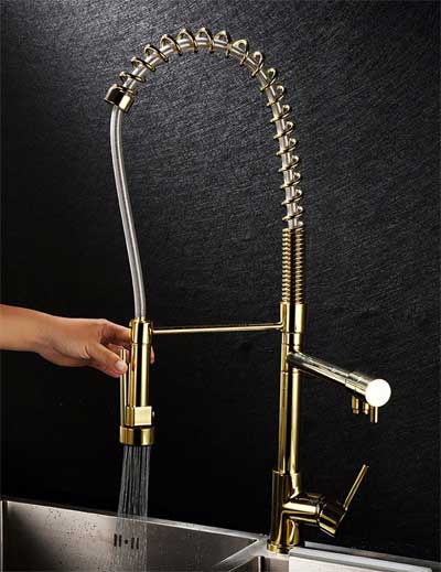 Gold Pull Down Kitchen Faucet