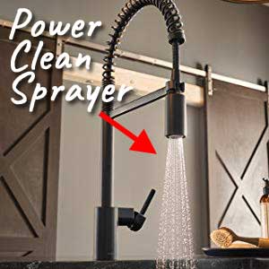 Power Clean Faucet Sprayer on Pull-Down Kitchen Faucet